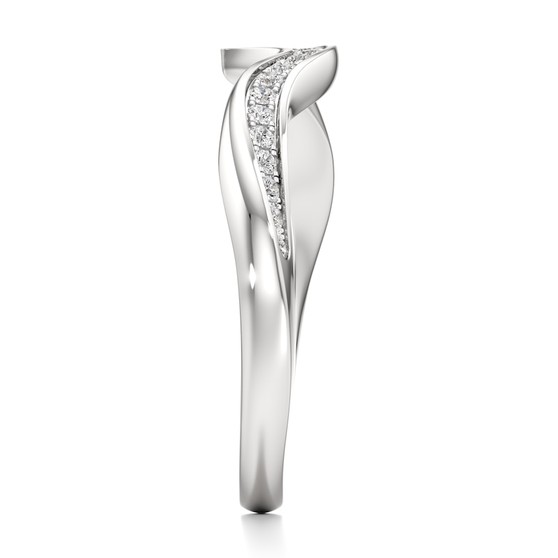 Main Image 3 of J'Lure Lab-Grown Diamond Contour Wedding Band 1/5 ct tw 18K White Gold