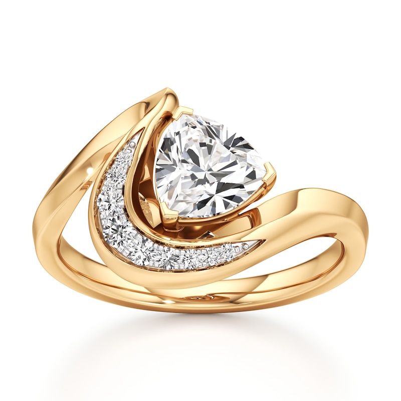 Main Image 1 of J'Lure Trillion Curved Brilliant-Cut Lab-Grown Diamond Engagement Ring 1 ct tw 18K Yellow Gold