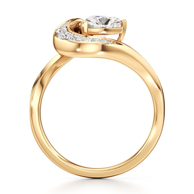 Main Image 2 of J'Lure Trillion Curved Brilliant-Cut Lab-Grown Diamond Engagement Ring 1 ct tw 18K Yellow Gold