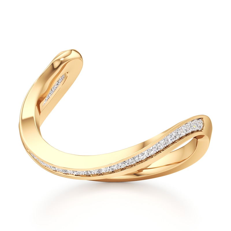 Main Image 1 of J'Lure Lab-Grown Diamond Contour Wedding Band 1/6 ct tw 18K Yellow Gold