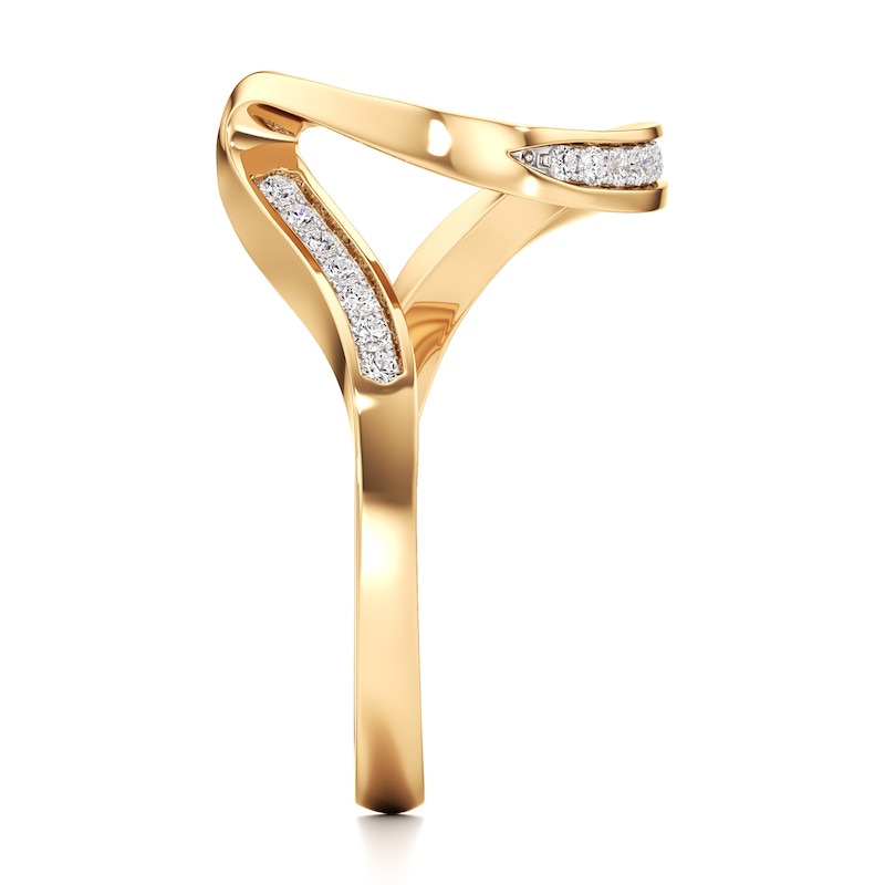 Main Image 3 of J'Lure Lab-Grown Diamond Contour Wedding Band 1/6 ct tw 18K Yellow Gold