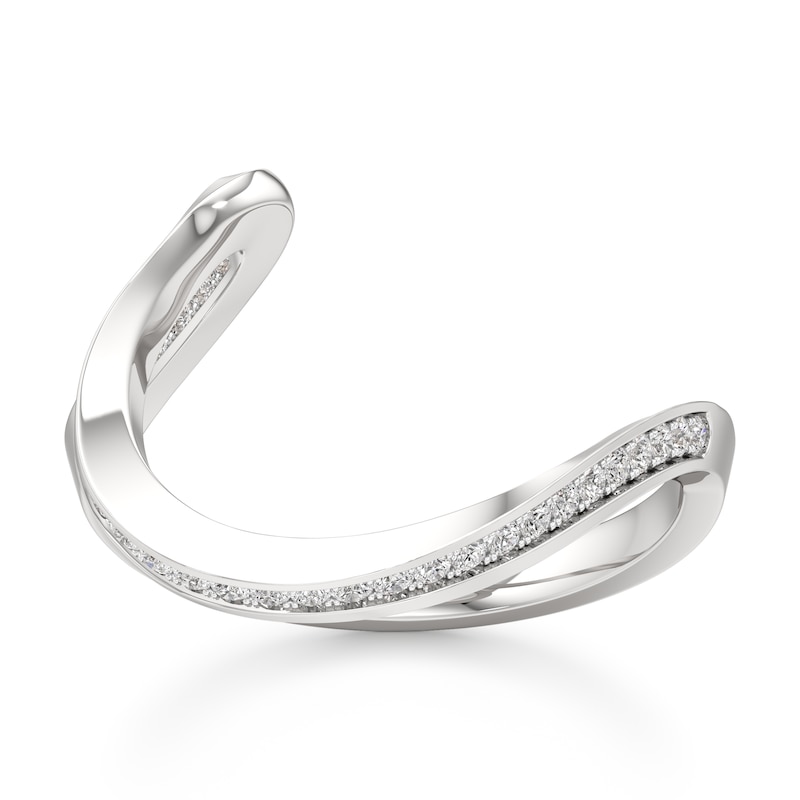 Main Image 1 of J'Lure Lab-Grown Diamond Contour Wedding Band 1/6 ct tw 18K White Gold