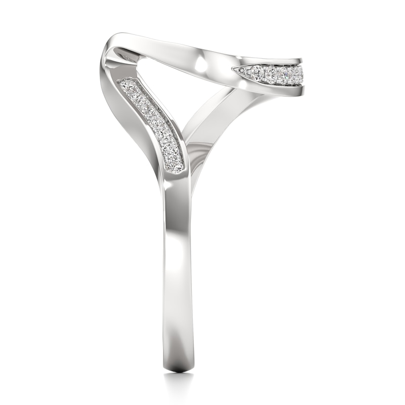 Main Image 3 of J'Lure Lab-Grown Diamond Contour Wedding Band 1/6 ct tw 18K White Gold