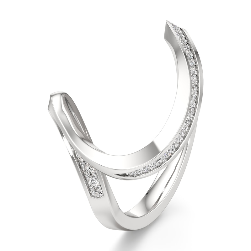 Main Image 4 of J'Lure Lab-Grown Diamond Contour Wedding Band 1/6 ct tw 18K White Gold