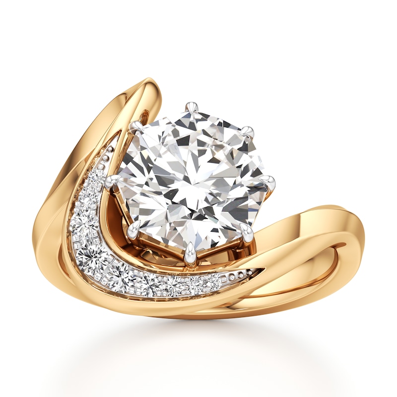 Main Image 1 of J'Lure Octagon Brilliant-Cut Lab-Created Diamond Engagement Ring 3 ct tw 18K Yellow Gold