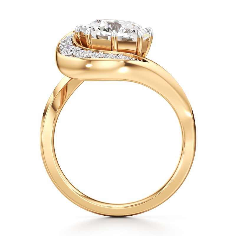 Main Image 2 of J'Lure Octagon Brilliant-Cut Lab-Created Diamond Engagement Ring 3 ct tw 18K Yellow Gold