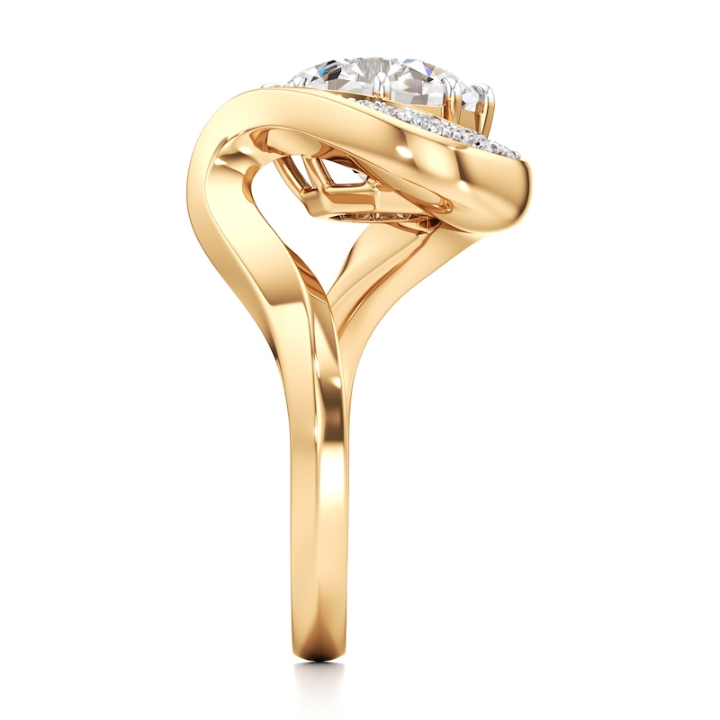 Main Image 3 of J'Lure Octagon Brilliant-Cut Lab-Created Diamond Engagement Ring 3 ct tw 18K Yellow Gold
