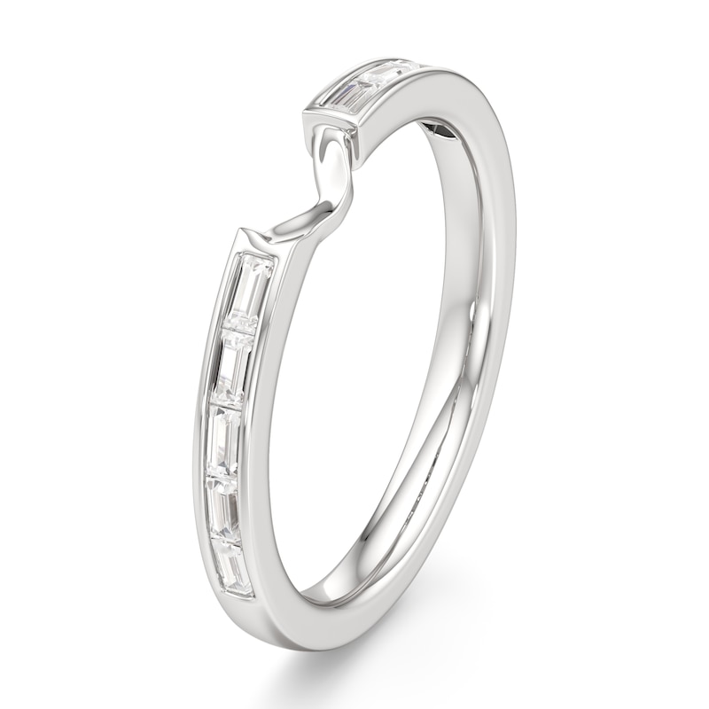 Main Image 4 of J'Lure Baguette-Cut Lab-Grown Diamond Contour Wedding Band 3/8 ct tw 18K White Gold
