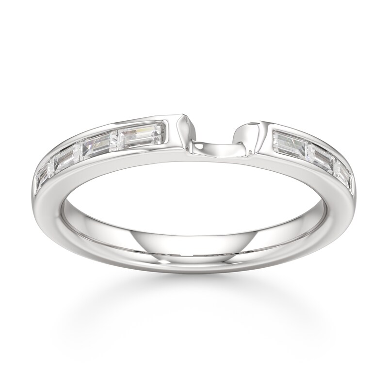 Main Image 1 of J'Lure Baguette-Cut Lab-Grown Diamond Contour Wedding Band 1/3 ct tw 18K White Gold