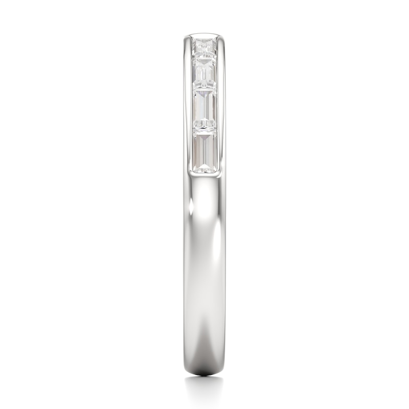 Main Image 3 of J'Lure Baguette-Cut Lab-Grown Diamond Contour Wedding Band 1/3 ct tw 18K White Gold