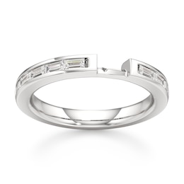 J'Lure Baguette-Cut Lab-Grown Diamond Contour Wedding Band 3/8 ct tw 18K White Gold
