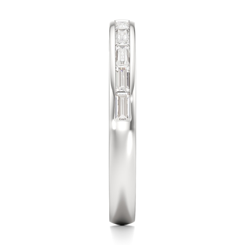 Main Image 3 of J'Lure Baguette-Cut Lab-Created Diamond Contour Wedding Band 3/8 ct tw 18K White Gold