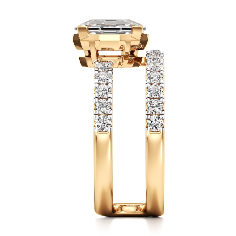 Main Image 3 of J'Lure Oval Portrait-Cut Lab-Grown Diamond Spiral Engagement Ring 3-5/8 ct tw 18K Yellow Gold