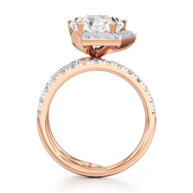 Main Image 2 of J'Lure Pentagon Brilliant-Cut Lab-Grown Diamond Spiral Engagement Ring 3-7/8 ct tw 18K Rose Gold