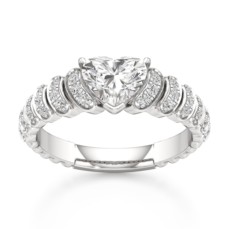Main Image 1 of J'Lure Heart Brilliant-Cut Lab-Created Diamond Engagement Ring 1-1/6 ct tw 18K White Gold