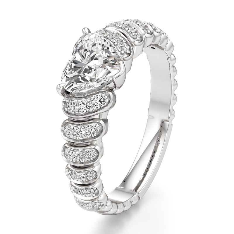 Main Image 4 of J'Lure Heart Brilliant-Cut Lab-Created Diamond Engagement Ring 1-1/6 ct tw 18K White Gold
