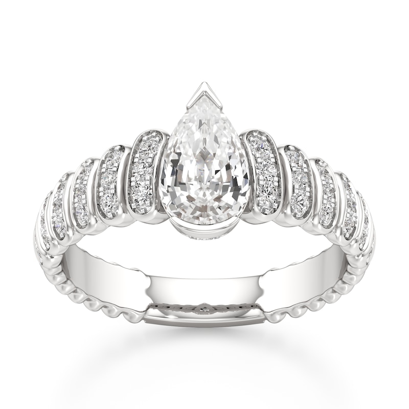 Main Image 1 of J'Lure Pear Step-Cut Lab-Grown Diamond Engagement Ring 1-1/4 ct tw 18K White Gold