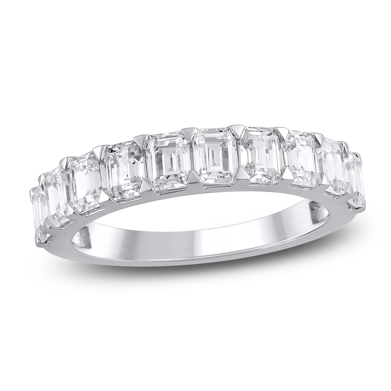 Main Image 1 of Emerald-Cut Lab-Grown Diamond Anniversary Ring 2 ct tw 14K White Gold