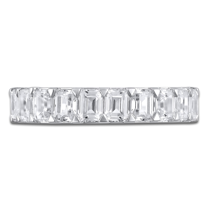 Main Image 3 of Emerald-Cut Lab-Grown Diamond Anniversary Ring 2 ct tw 14K White Gold