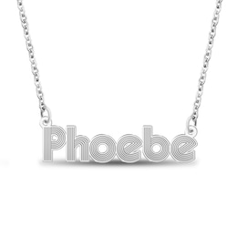 Retro Name Necklace 14K White Gold 18"