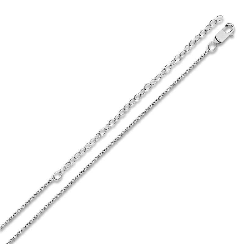 Main Image 3 of Retro Name Necklace 14K White Gold 18"