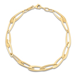 Italia D'Oro Tapered Oval Link Bracelet 14K Yellow Gold 7.5"
