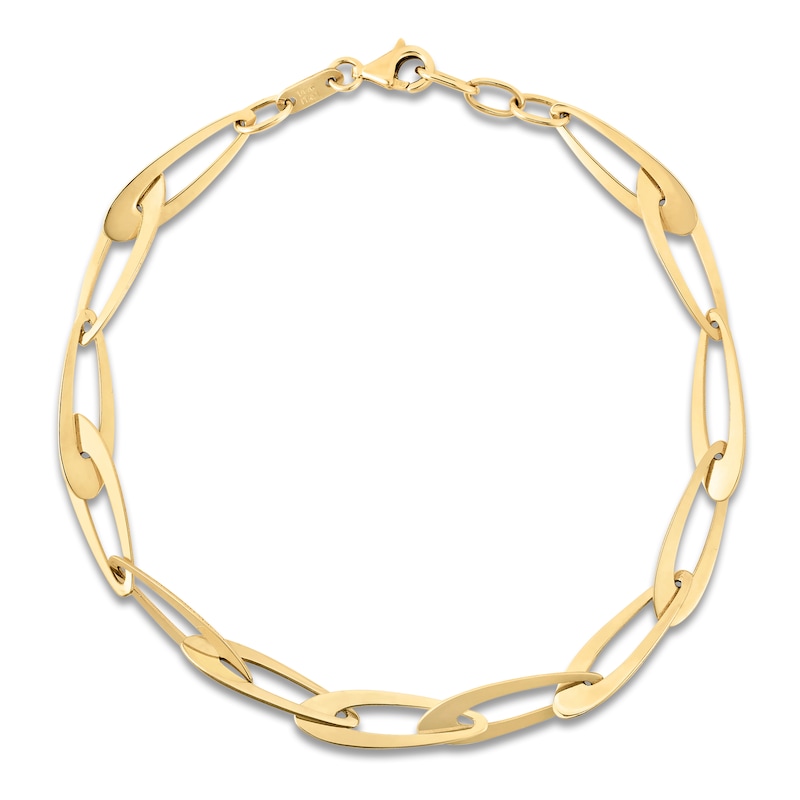 Main Image 1 of Italia D'Oro Tapered Oval Link Bracelet 14K Yellow Gold 7.5"