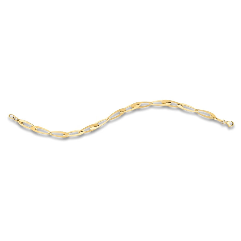 Main Image 2 of Italia D'Oro Tapered Oval Link Bracelet 14K Yellow Gold 7.5"