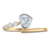 Thumbnail Image 3 of Heart-Shaped Lab-Grown Diamond Sideways Bezel-Set Bypass Ring 5/8 ct tw 14K Two-Tone Gold
