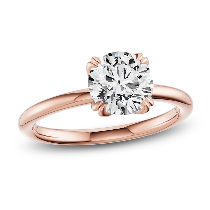 Main Image 1 of Certified Round-Cut Diamond Solitaire Engagement Ring 2 ct tw 18K Rose Gold (SI2/G)