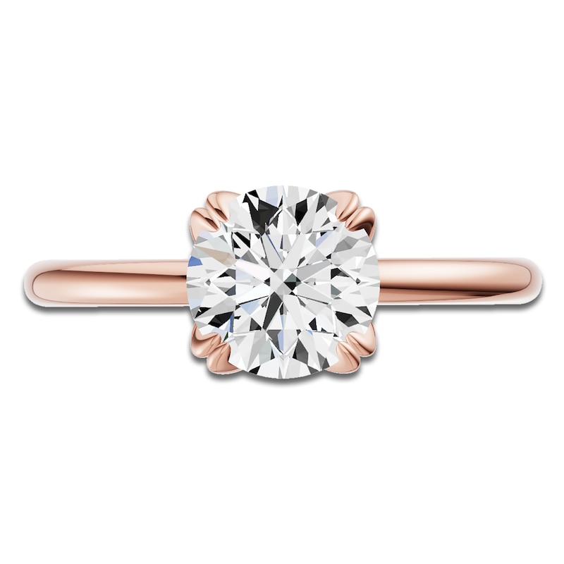 Main Image 3 of Certified Round-Cut Diamond Solitaire Engagement Ring 2 ct tw 18K Rose Gold (SI2/G)