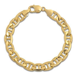 Mariner Chain Bracelet 10.1mm Hollow 10K Yellow Gold 8.5"