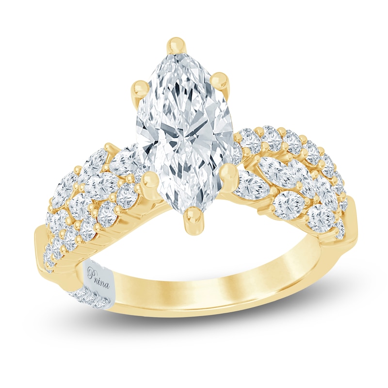 Main Image 1 of Pnina Tornai Lab-Grown Diamond Marquise-Cut Engagement Ring 3 ct tw 14K Yellow Gold