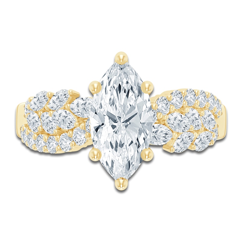 Main Image 3 of Pnina Tornai Lab-Grown Diamond Marquise-Cut Engagement Ring 3 ct tw 14K Yellow Gold