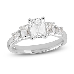 Storied Diamond Desert Sands of Eternity Emerald-Cut Five-Stone Engagement Ring 2 ct tw 18K White Gold