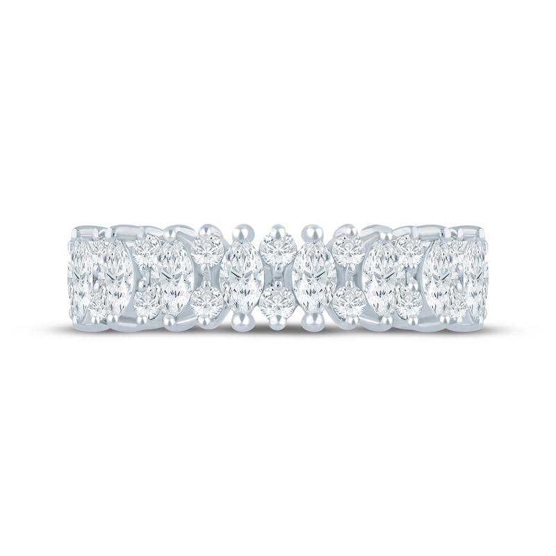 Main Image 3 of Pnina Tornai Marquise & Round-Cut Lab-Grown Diamond Anniversary Ring 1 ct tw 14K White Gold