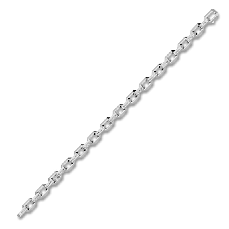 Main Image 3 of Men's Diamond Geometric Link Bracelet 2 ct tw Sterling Silver 8"