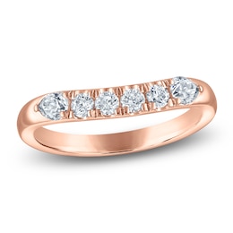 Vera Wang VOW Round-Cut & Pear-Shaped Lab-Grown Diamond Wedding Band 1/2 ct tw 14K Rose Gold