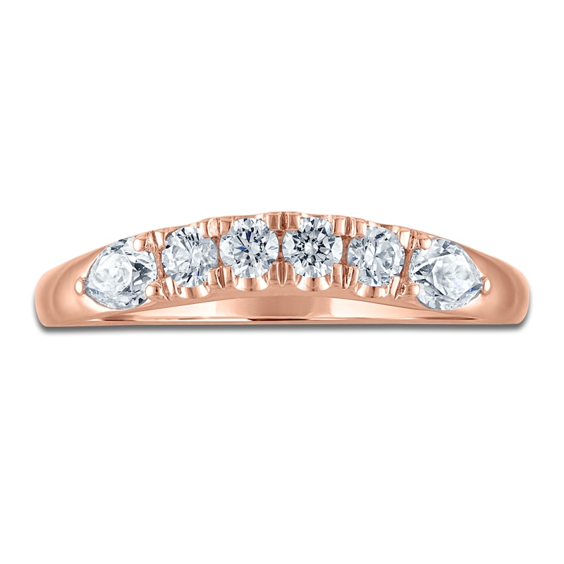 Main Image 3 of Vera Wang VOW Round-Cut & Pear-Shaped Lab-Grown Diamond Wedding Band 1/2 ct tw 14K Rose Gold