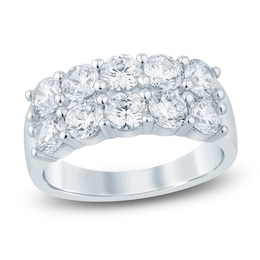 Lab-Grown Diamond Two-Row Anniversary Ring 2-1/2 ct tw 14K White Gold