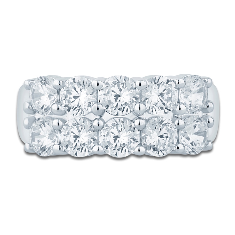 Main Image 3 of Lab-Grown Diamond Two-Row Anniversary Ring 2-1/2 ct tw 14K White Gold