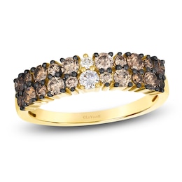 Le Vian Chocolate Ombré Diamond Two-Row Ring 1 ct tw 14K Honey Gold