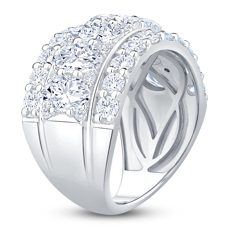 Main Image 2 of Oval & Round-Cut Lab-Grown Diamond Three-Row Anniversary Ring 4-1/4 ct tw 14K White Gold