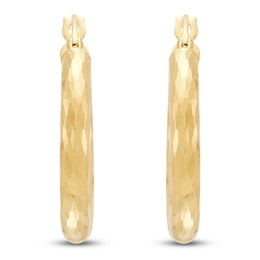 Diamond-Cut Hoop Earrings 14K Yellow Gold 15mm
