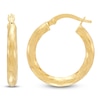 Thumbnail Image 3 of Diamond-Cut Hoop Earrings 14K Yellow Gold 15mm