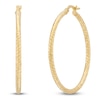 Thumbnail Image 2 of Diamond-Cut Hoop Earrings 10K Yellow Gold 30mm