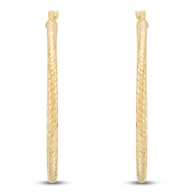 Main Image 3 of Diamond-Cut Hoop Earrings 10K Yellow Gold 30mm