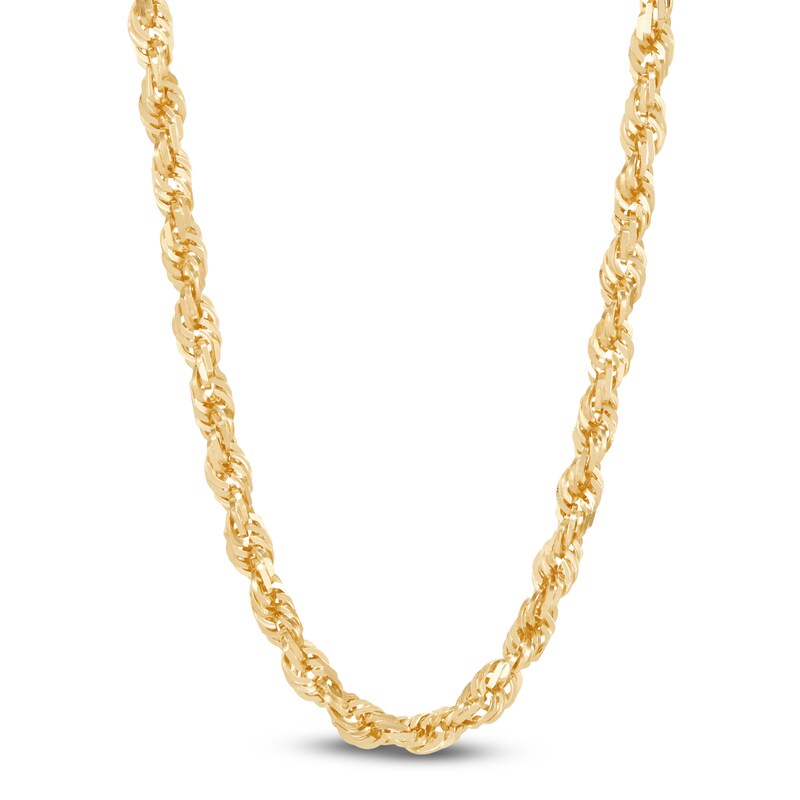 Main Image 1 of Glitter Rope Chain 3.3mm Solid 14K Yellow Gold 22"