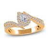 Thumbnail Image 1 of Brilliant Moments Pear-Shaped Diamond Tilted Halo Engagement Ring 5/8 ct tw 14K Yellow Gold