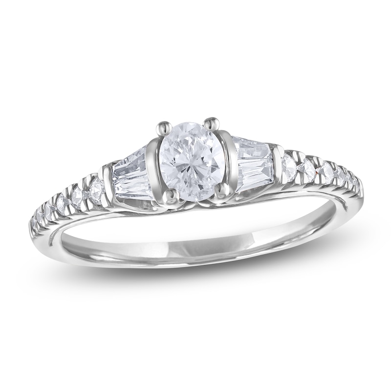 Main Image 1 of Brilliant Moments Oval-Cut Diamond Engagement Ring 7/8 ct tw 14K White Gold